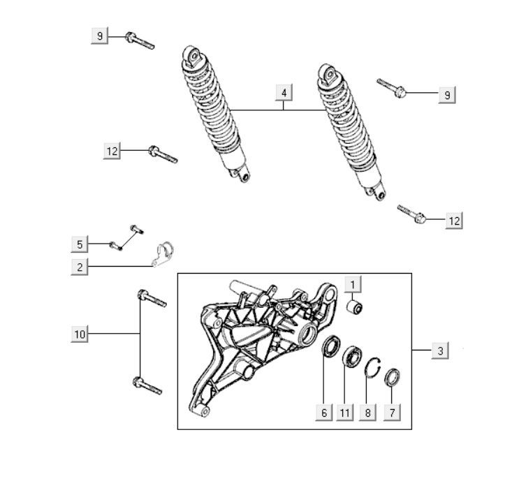 Amortisseurs arrière Kymco Downtown 300i blanc
