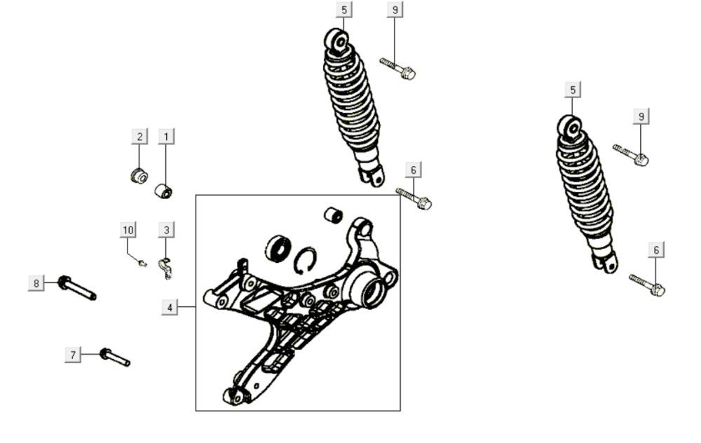 Amortisseurs arrière Kymco Like 200i Black