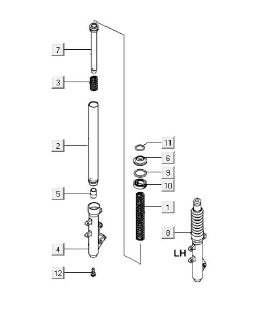 Amortisseurs avant Kymco Downtown 125i