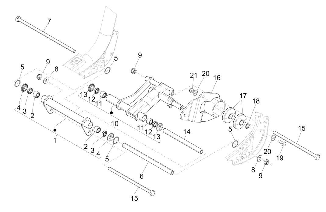 Bras oscillant Piaggio Liberty 125 4 temps 3V IE ABS (IGET Euro 5)