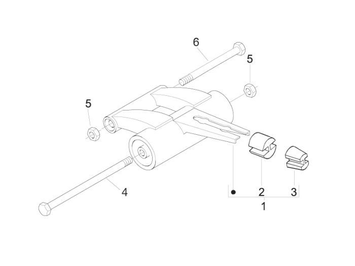 Cadre arrière Piaggio Liberty 2 temps