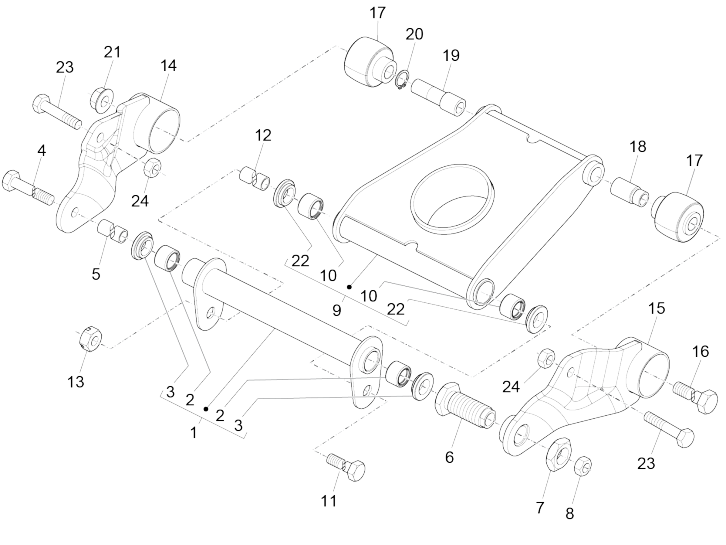 Bras oscillant Piaggio MP3 500 LT Business 2014-2016
