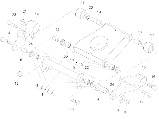 Bras oscillant MP3 500 LT Sport 2014-2016
