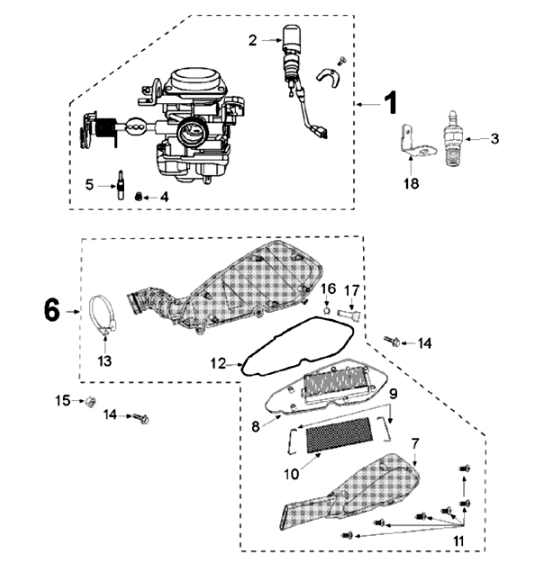 Carburateur Django 50 4-takt Evasion