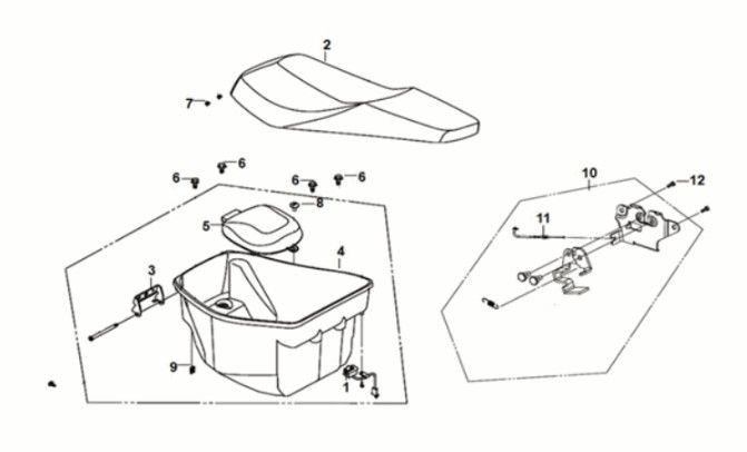 Seat - rear grip Sym Crox 50 E5