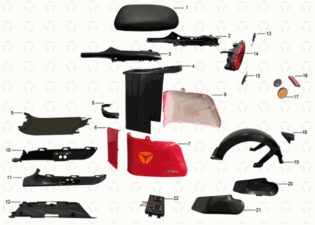 Boite de siège Yadea Y1S