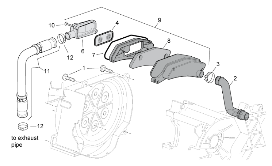 Alimentation en air secondaire Aprilia SR 50 H2O ie+carb 2004-2009