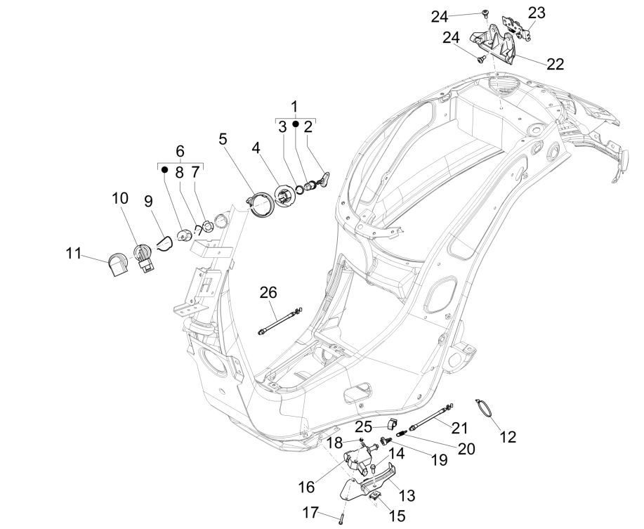 Serrures Vespa Sprint 125 4T 3V IE ABS