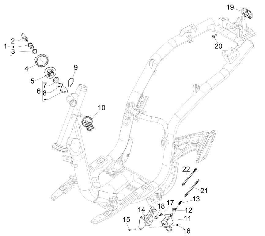 Serrures ABS Piaggio Liberty 125 4 temps 3V IE (IGET Euro 5)
