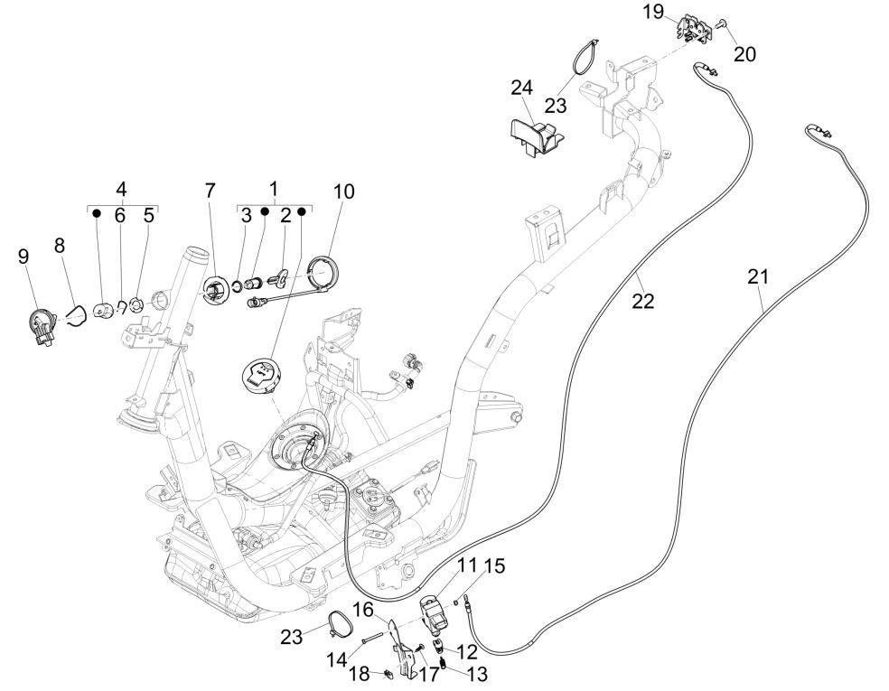 Piaggio Medley 125 ABS E5 2021-2022 Serrures (EMEA)