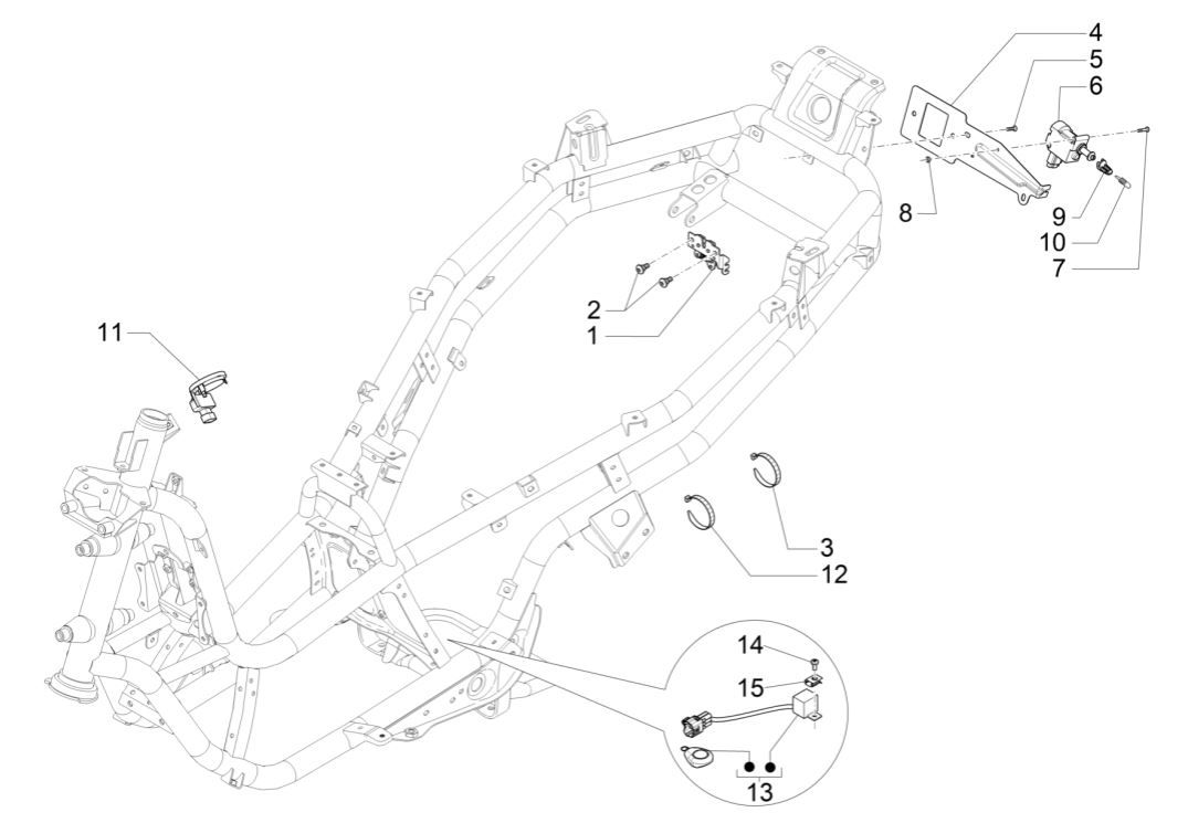 Serrures professionnelles Piaggio MP3 300 ie E4 LT - SPORT NOABS-ABS 2016 - 2018 (EMEA)