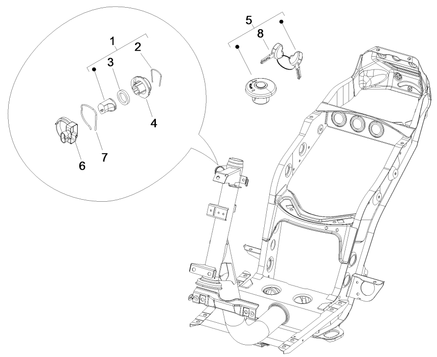 Serrures Piaggio Fly 125 4 temps 3V IE E3