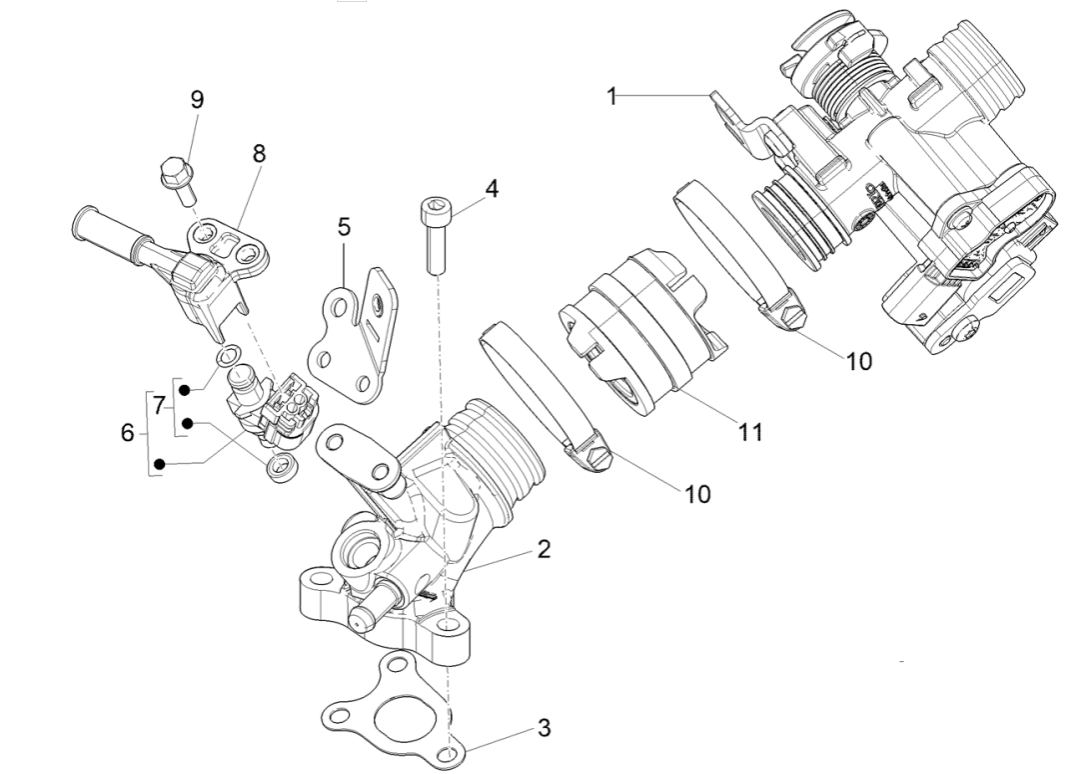 Corps d'accélérateur - Injecteur Piaggio Liberty 50 4 temps