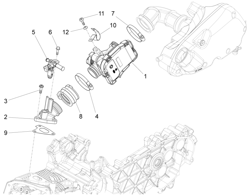Boîtier d'accélérateur Piaggio Fly 125 4 temps 3V IE E3