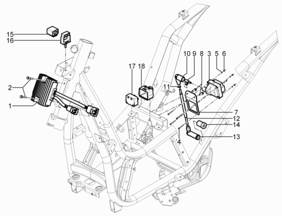 Régulateur de tension - Unités de commande électroniques - Bobine d'allumage HS Piaggio Beverly 125 RST 4T 4V IE E3 2010-2015 (EMEA)