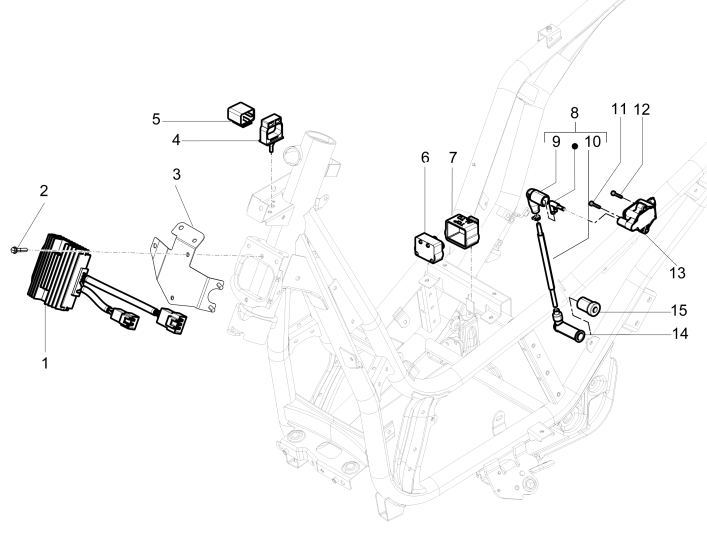 Régulateur de tension - Unités de commande électroniques - Bobine d'allumage HS Piaggio Beverly 350 E3 Sport Touring 2013-2014