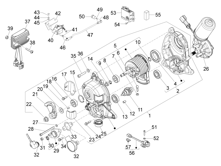 Régulateur de tension - Unités de commande électroniques - Bobine d'allumage HS Piaggio MP3 300LT Sport 2009-2014