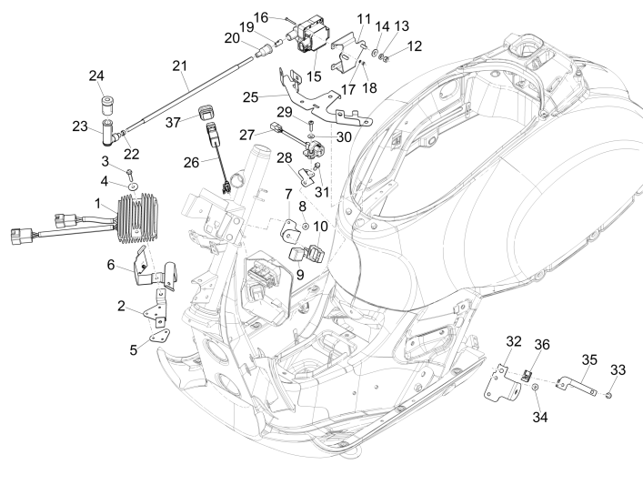 Régulateur de tension - Unités de commande électroniques - Bobine d'allumage HS Vespa GTS 300 (avec et sans ABS)