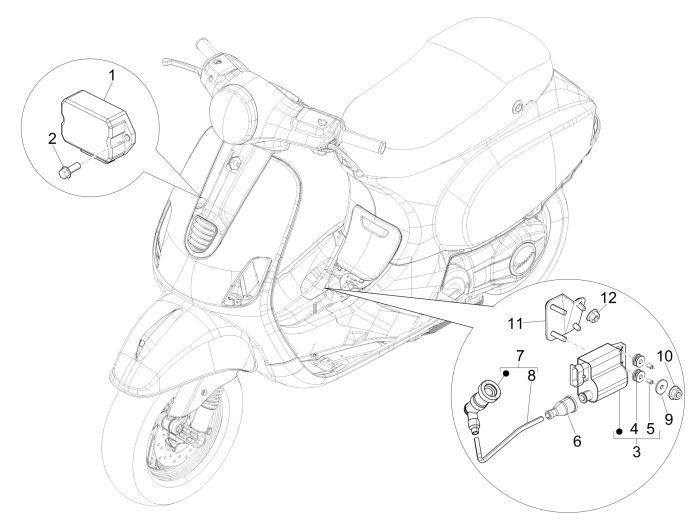 Pièces électriques 2 Vespa LXV 2 temps