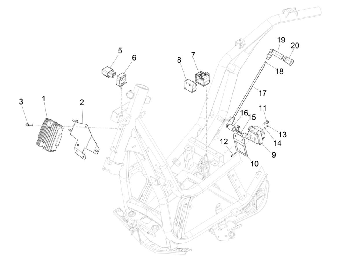 Régulateur de tension Piaggio Beverly 300 IE ABS E4 2016 - 2020 (EMEA)