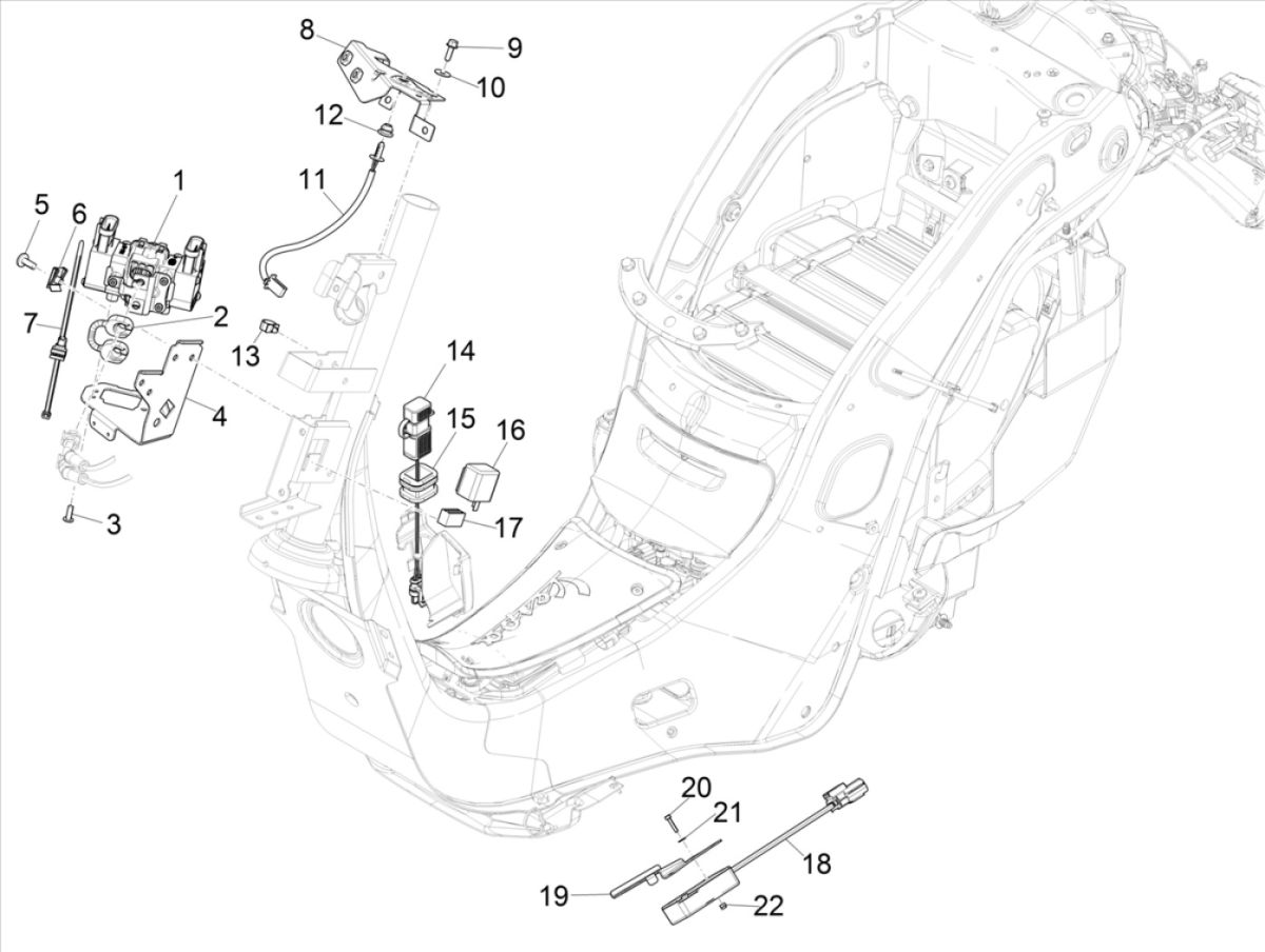 Régulateur de tension Vespa Elettrica 25/KMH SCH E5 2021 (EMEA)