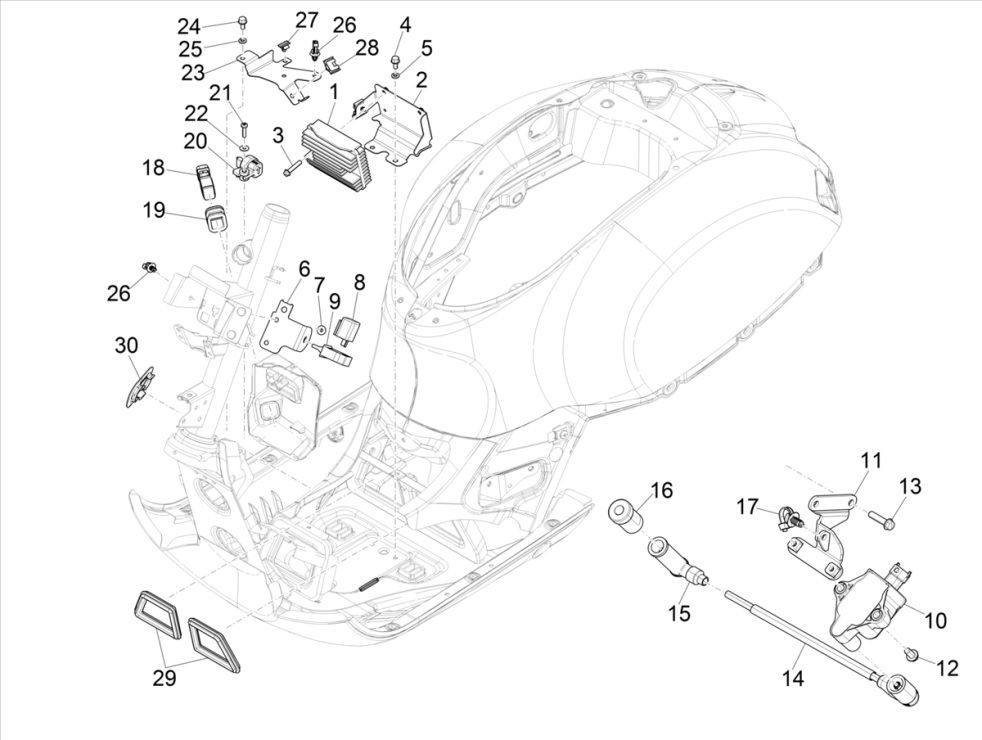 Régulateur de tension Vespa GTS 300 HPE 4T 4V IE ABS E4 2019 (EMEA)