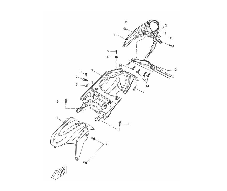 Garde boue Yamaha Aerox 2 temps 2013