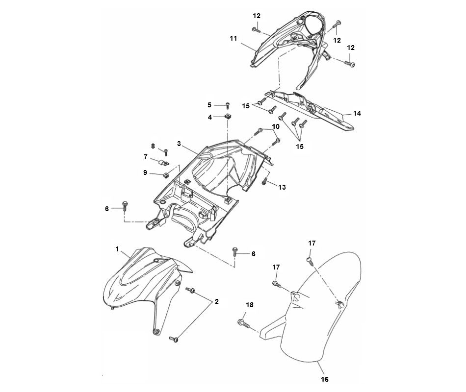 Garde boue Yamaha Aerox 4 temps 2014