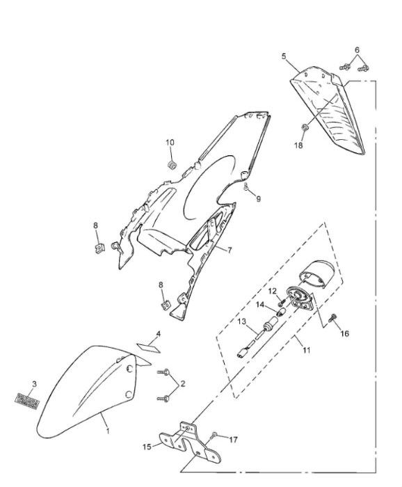 Garde boue Yamaha Jog-R LC 2 temps