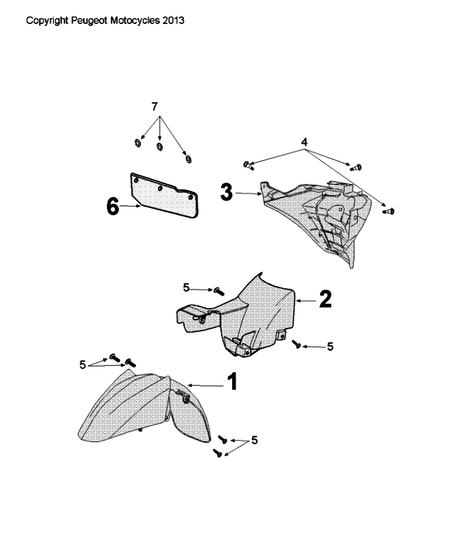 Garde-boue Peugeot Citystar 50 Noir
