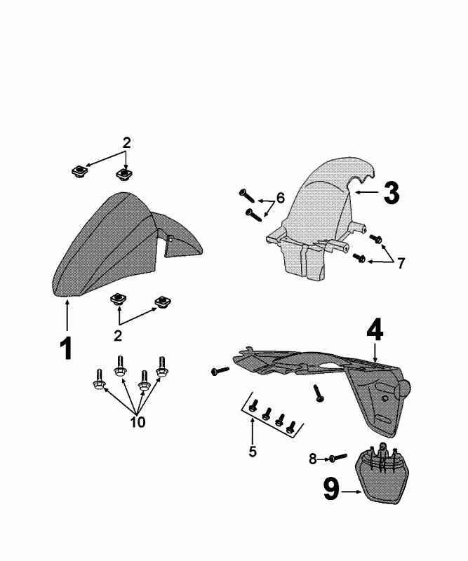 Garde-boue Peugeot Kisbee gris fou d'origine euro4