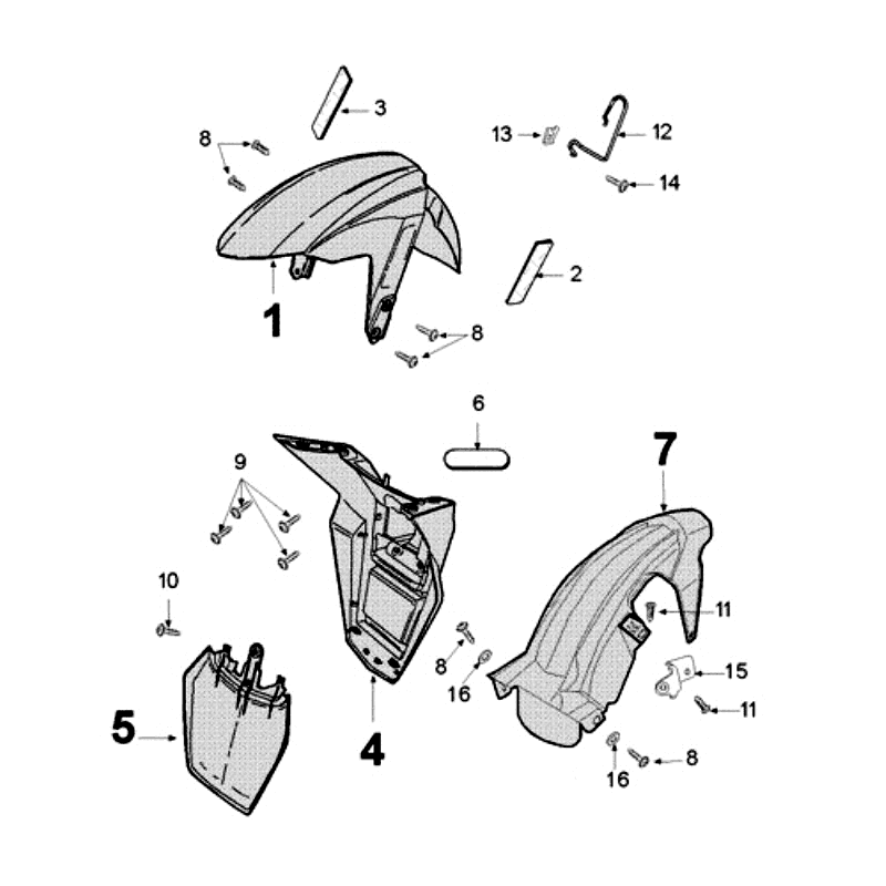 Garde-boue Peugeot Speedfight 3 4 temps rouge