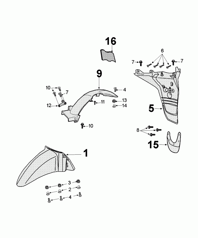 Garde-boue Peugeot Tweet Evo Euro4 gris fer satiné (S3)