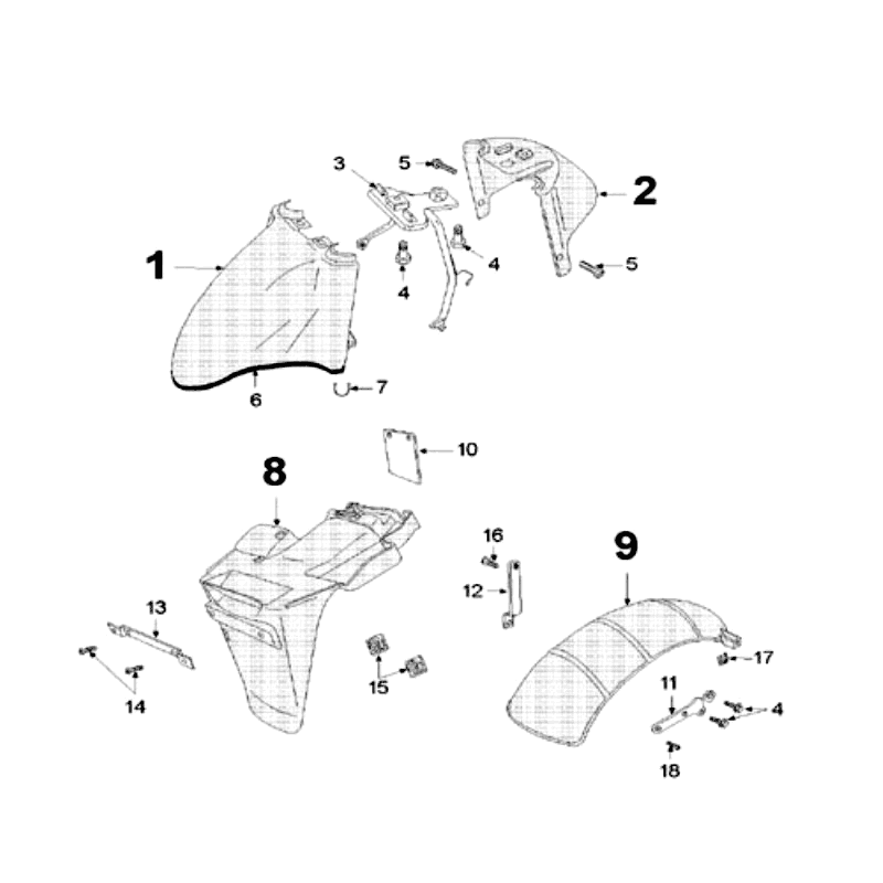 Garde-boue Peugeot V-clic gris argent