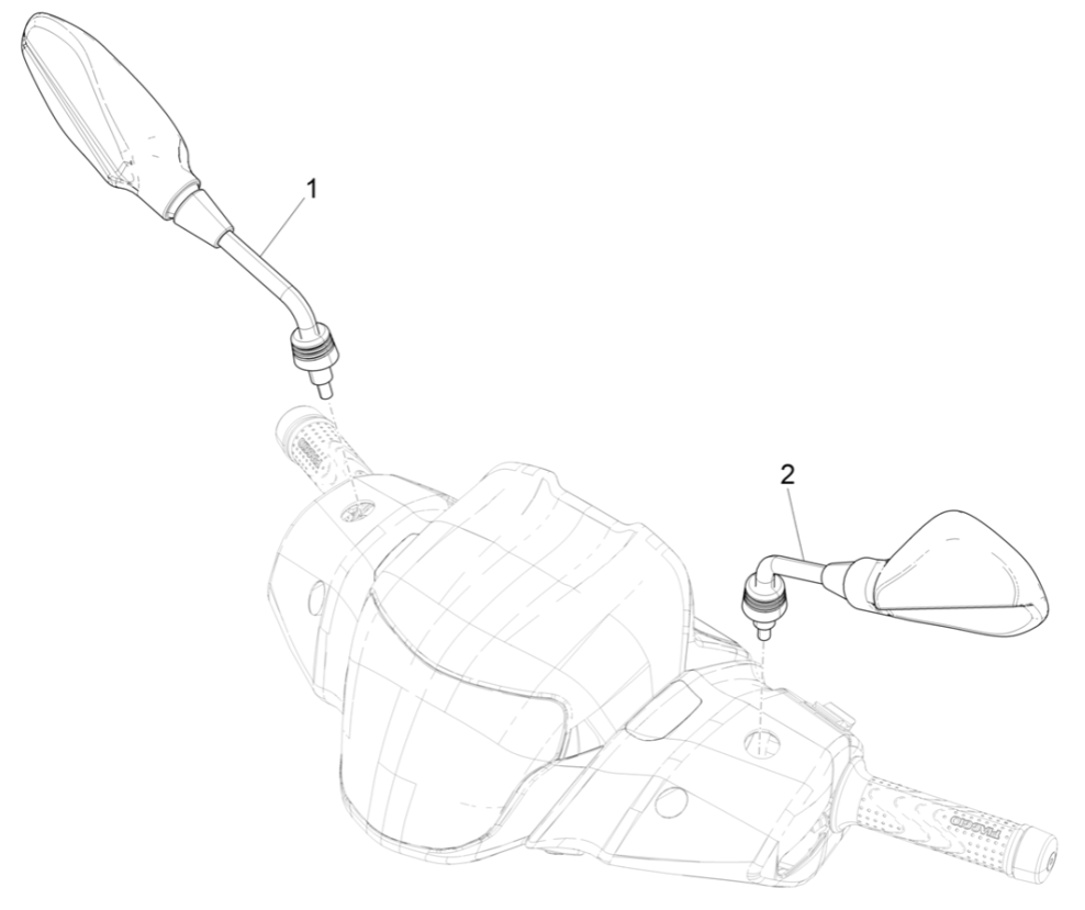 Rétroviseurs Piaggio Medley 125 ABS E5 2021-2022 (EMEA)