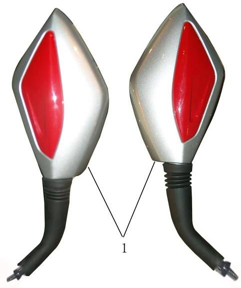 Rétroviseurs China Touring rouge