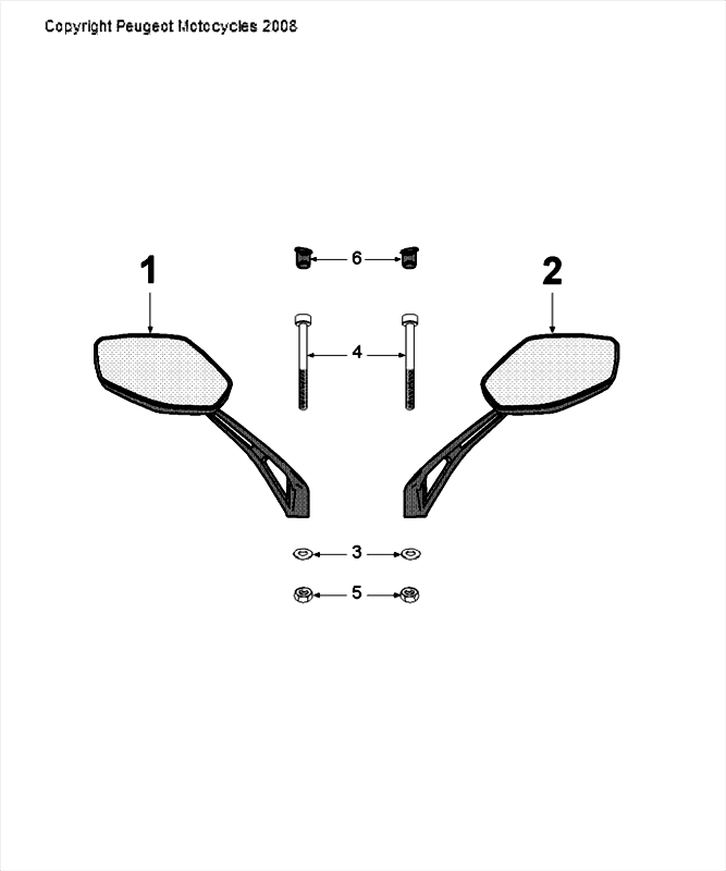 Rétroviseurs Peugeot Speedfight 4 LC noir/rouge