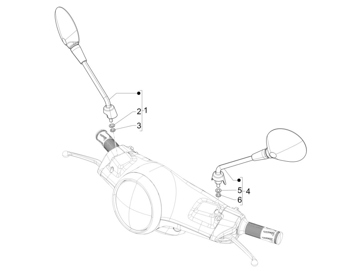 Rétroviseurs Vespa Elettrica 25/KMH SCH E5 2021 (EMEA)