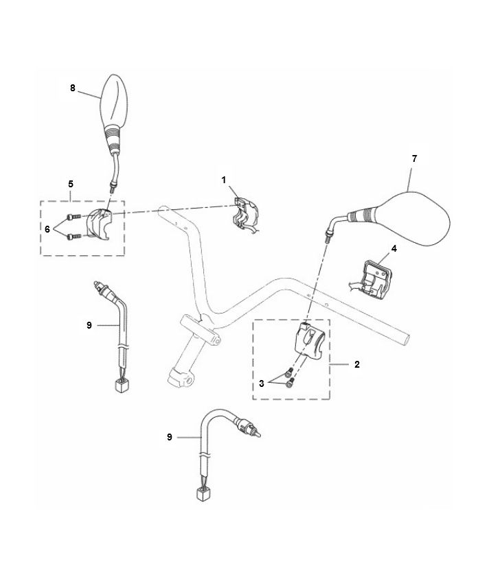 Rétroviseurs Yamaha Aerox 2 temps 2013