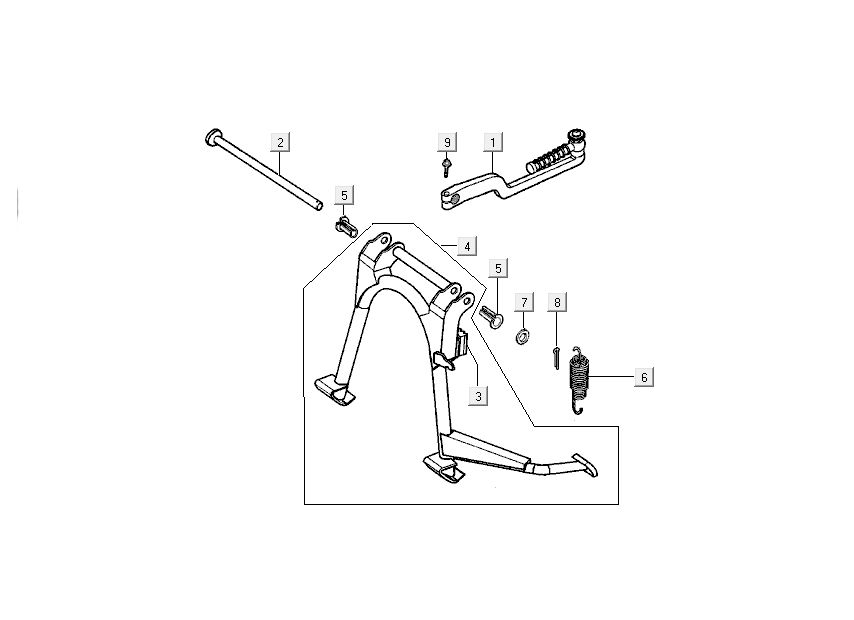 Kick standard Kymco Super9 AC à 2 temps noir mat argent