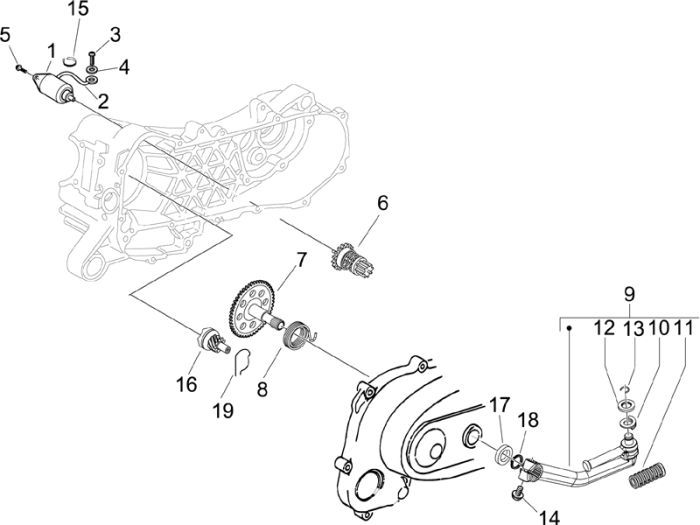 Starter- Kickstarter Piaggio Liberty 4 temps