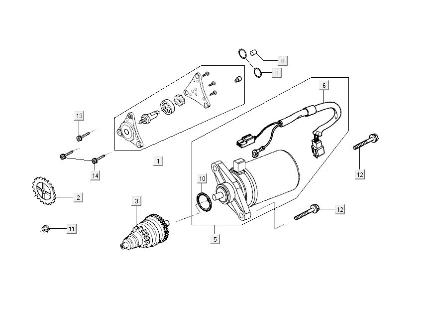 pompe à huile de démarrage Kymco Sento 4 temps bleu