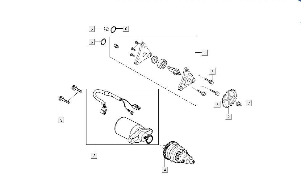pompe à huile de démarrage Kymco Super8 4 temps à partir de 2009 rouge