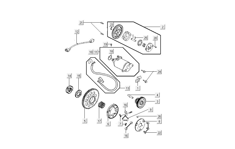 Démarreur - Pompe à huile Kymco New Sento 4-Stroke 50i Blue