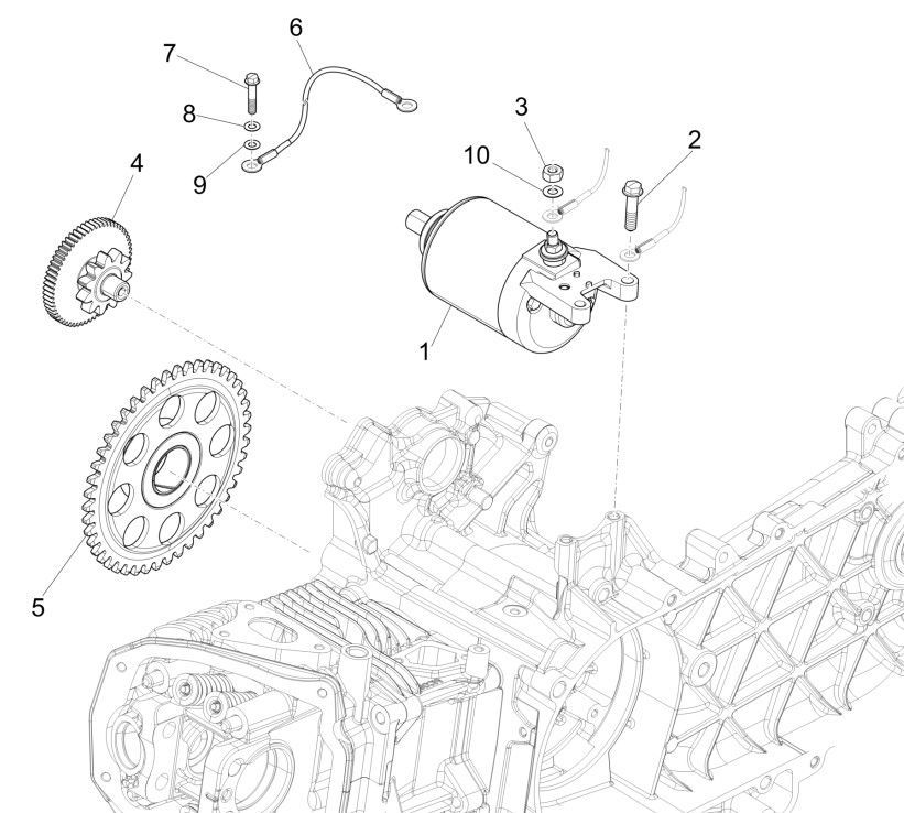 Démarreur Piaggio Liberty 125 4 temps 3V IE ABS (IGET Euro 5)