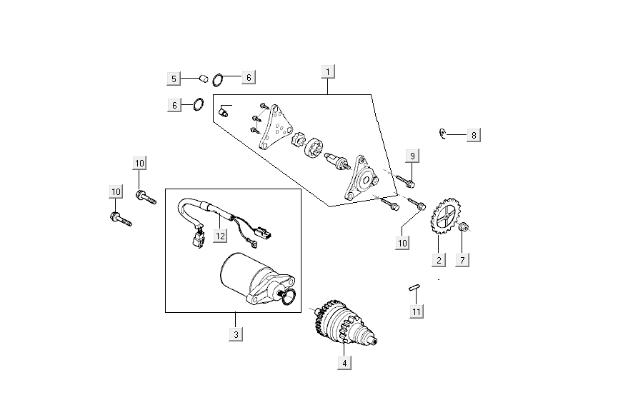 Démarreur Kymco Agility Delivery 4 temps euro4 blanc