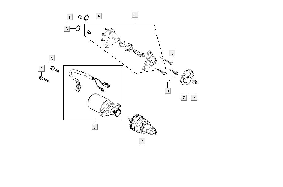 Démarreur Kymco Carry 4 temps noir