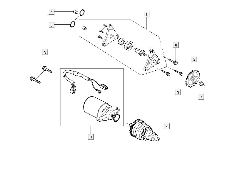 Démarreur Kymco City 16' 4 temps noir