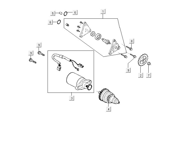 Démarreur Kymco Delivery 4 temps noir