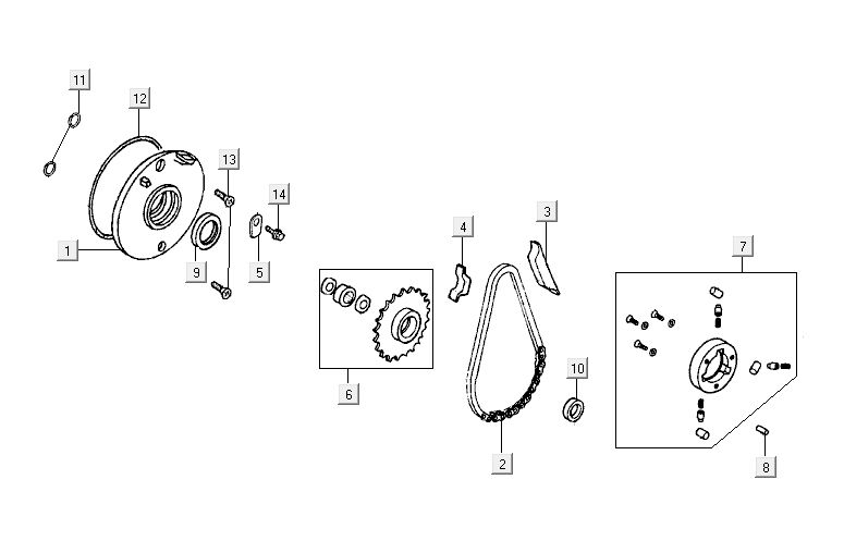 Boîte de vitesses Kymco Activ 4 temps argent